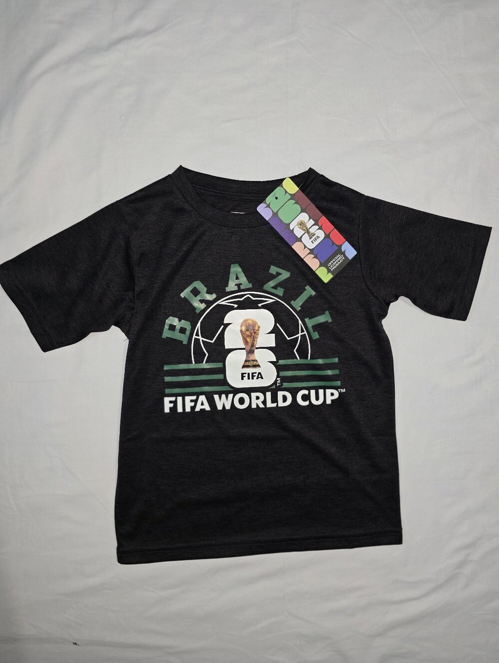 Official FIFA World Cup  Kids Brazil Dark Gray Performance T-Shirt